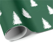 Weiße Wälder Waldspruce Bäume Geschenkpapier (Rolleneckpunkt)