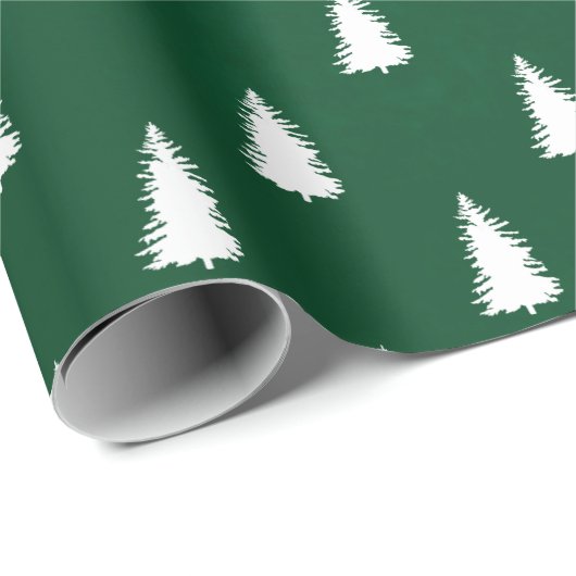 Weiße Wälder Waldspruce Bäume Geschenkpapier (Rolleneckpunkt)