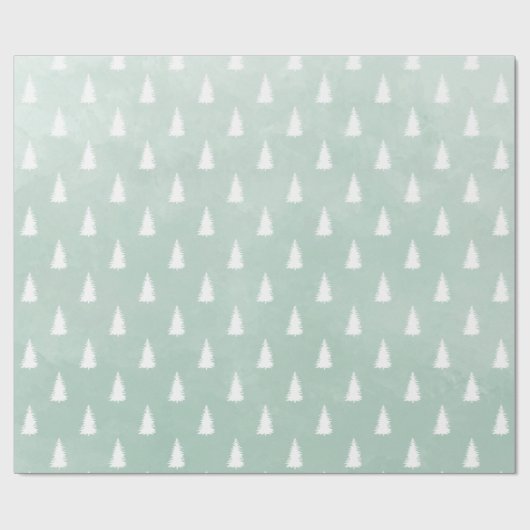 Weiße Wälder Waldspruce Bäume säen grün Geschenkpapier (Flach)
