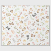 Weiße Waldtiere Geschenkpapier (Flach)