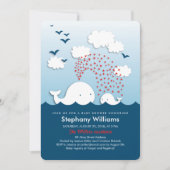 Weiße Wale Stilvolle Baby-Dusche einladen abgerund Einladung (Vorderseite)