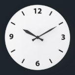 Weiße Wall-Uhr mit schwarzen Zahlen Große Wanduhr<br><div class="desc">Helle,  solide Farbe "White" Custom Wall Uhren. Dieses Weiß ist rein weiß. Klicken Sie auf "Anpassen",  um die Farbe zu ändern oder Text oder Design hinzuzufügen. Produkt-Hex-Code: #ffff</div>