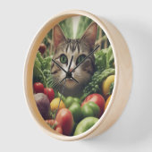 Weiße Wand-Uhr mit Kat- und Fruchtdesign Uhr (Winkel)