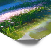 Weiße Wanderlust, Felder grün und rosa Poster (Ecke)