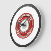 Weiße Wandreifen mit rotem Rim, große Uhr (Winkel)