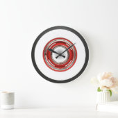 Weiße Wandreifen mit rotem Rim, große Uhr (Zuhause)