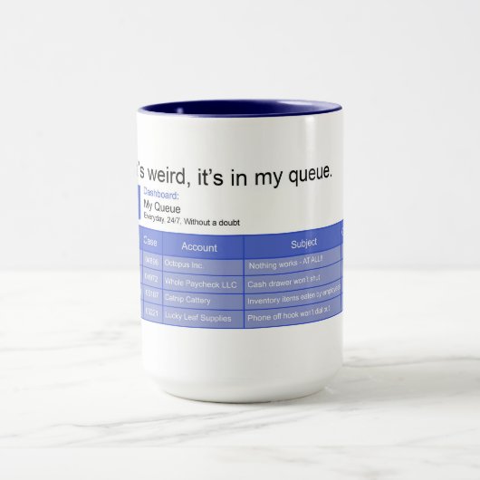 Weiße Warteschlange Tasse (Zentrum)