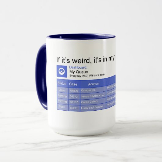 Weiße Warteschlange Tasse (Vorderseite Links)