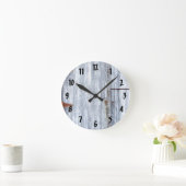 Weiße Waschholzhalle Land Rusti Runde Wanduhr (Zuhause)