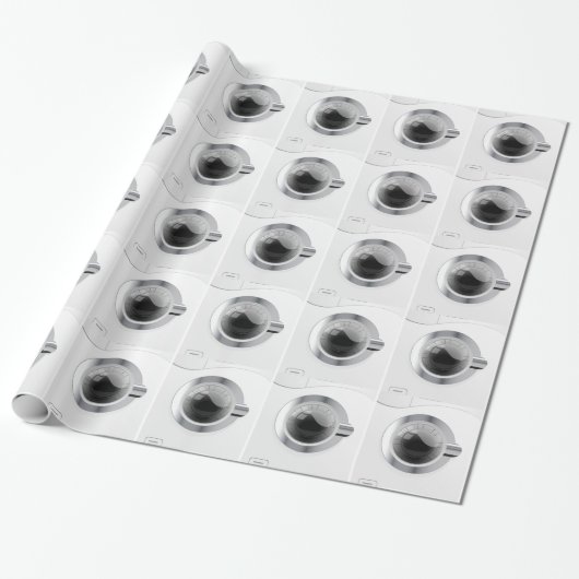 Weiße Waschmaschine Geschenkpapier (Ungerollt)