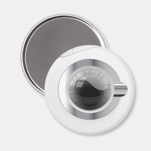 Weiße Waschmaschine Magnet (Vorderseite/Rückseite)