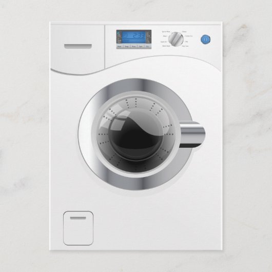 Weiße Waschmaschine Postkarte (Vorderseite)