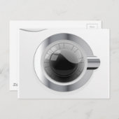 Weiße Waschmaschine Postkarte (Vorne/Hinten)