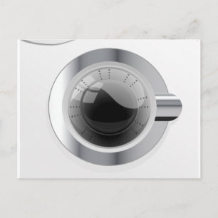 Weiße Waschmaschine Postkarte