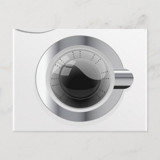 Weiße Waschmaschine Postkarte (Vorderseite)