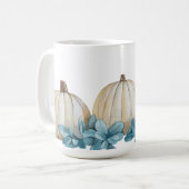 WEISSE WASSERFALLPUMPKINS UND BLUE BLUMEN KAFFEETASSE (Vorderseite Links)