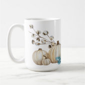 WEISSE WASSERFALLPUMPKINS UND BLUE BLUMEN KAFFEETASSE (Links)