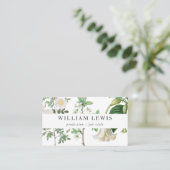 Weiße Wasserfarbe Blumen & Grün Beruflich Visitenkarte (Stehend Vorderseite)