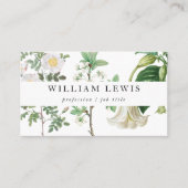 Weiße Wasserfarbe Blumen & Grün Beruflich Visitenkarte (Vorderseite)