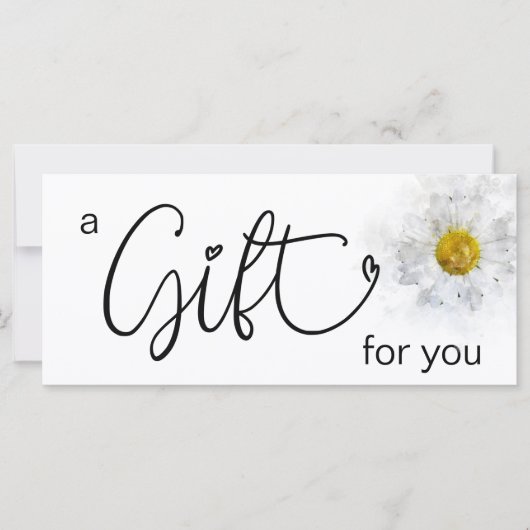 *~* Weiße Wasserfarbe Daisy Herz Minimalistisch Gi (Vorderseite)