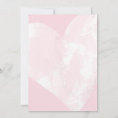 Weiße Wasserfarbe Herz Pastellrosa Sie sind eingel Einladung (Rückseite)