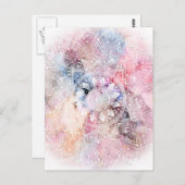 Weiße Wasserfarbe Mandala Design Postkarte (Vorne/Hinten)