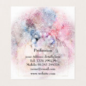 Weiße Wasserfarbe Mandala Design Visitenkarten (Innenseite Aufgefaltet)