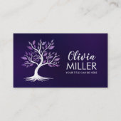 Weiße Wasserfarbe - Violett-Blätter Visitenkarte (Vorderseite)