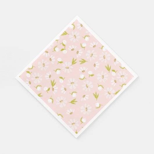 Weiße Wasserfarben auf rosa Serviette (Ecke)