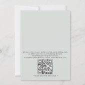 Weiße Wasserfarben-Blumen-Geweih-QR-Code-Hochzeit Einladung (Rückseite)