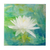 Weiße Wasserlilie Blossom Fliese (Vorderseite)