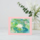 Weiße Wasserlilie Blossom Postkarte (Stehend Vorderseite)