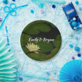 Weiße Wasserlilie I Friedliche Blumenfotografie Pappteller (Party)