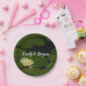 Weiße Wasserlilie I Friedliche Blumenfotografie Pappteller (Party)