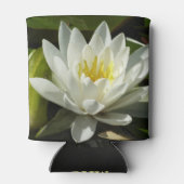 Weiße Wasserlilie und Blüten Dosenkühler (Rückseite)