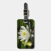 Weiße Wasserlilie und Blüten Gepäckanhänger (Vorderseite vertikal)
