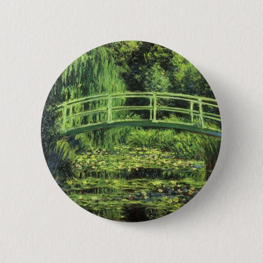 Weiße Wasserlilien von Claude Monet, Vintage Kunst Button (Vorderseite)