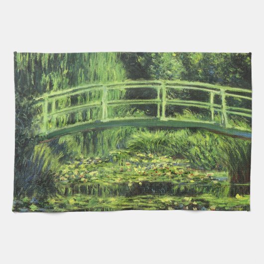 Weiße Wasserlilien von Claude Monet, Vintage Kunst Küchentuch (Horizontal)