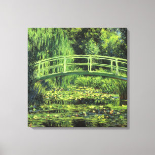 Weiße Wasserlilien von Claude Monet, Vintage Kunst Leinwanddruck