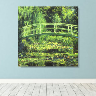 Weiße Wasserlilien von Claude Monet, Vintage Kunst Leinwanddruck