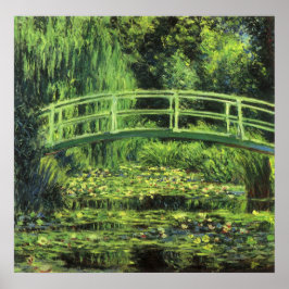 Weiße Wasserlilien von Claude Monet, Vintage Kunst Poster