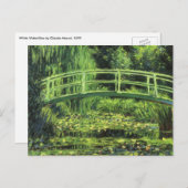 Weiße Wasserlilien von Claude Monet, Vintage Kunst Postkarte (Vorne/Hinten)