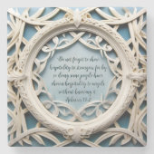 Weiße Webelrahmen anpassbare Verse Steinuntersetzer (Vorderseite)