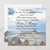 Weiße Wedding Orchideen-Ozean-Wellen Einladung (Vorne/Hinten)