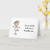 Weiße Weibliche Strichmännchen Krankenschwester 2 Karte (Gelbe Blume)