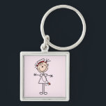 Weiße weibliche Strichmännchen-Krankenschwester 2 Schlüsselanhänger<br><div class="desc">Pflegen Sie T-Shirts,  Becher,  Karten,  Aufkleber,  Taschentaschen,  Knöpfe und anderes Krankenpflegekleid und -geschenke mit einer weiblichen Krankenschwester des Strichmännchens mit einem Stethoskop.</div>