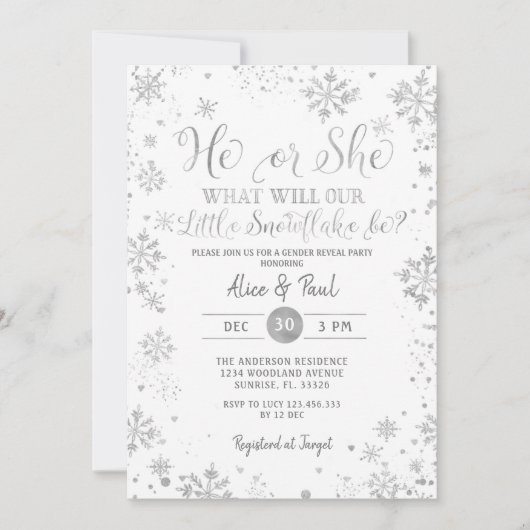 Weiße Weihnachten - Das Party zwischen ihm und ihr Einladung (Vorderseite)