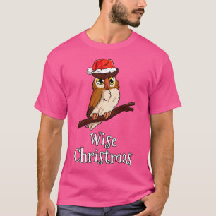 Weiße Weihnachten frohe Weihnachten Santas Hat Owl T-Shirt
