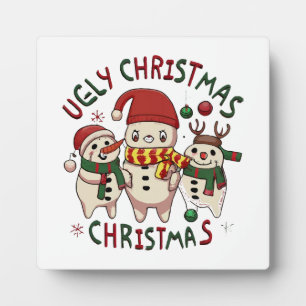 weiße Weihnachten ;HÄSSLICHE WEIHNACHTEN Fotoplatte
