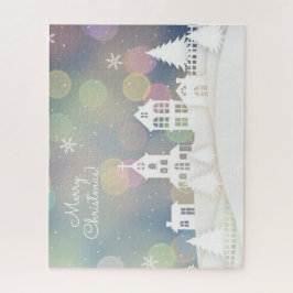 Weiße Weihnachten mit Bokeh Lights Puzzle